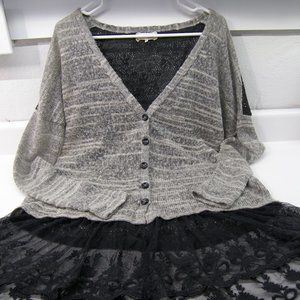 A`Reve Cardigan With Lace Accents $68 Large
